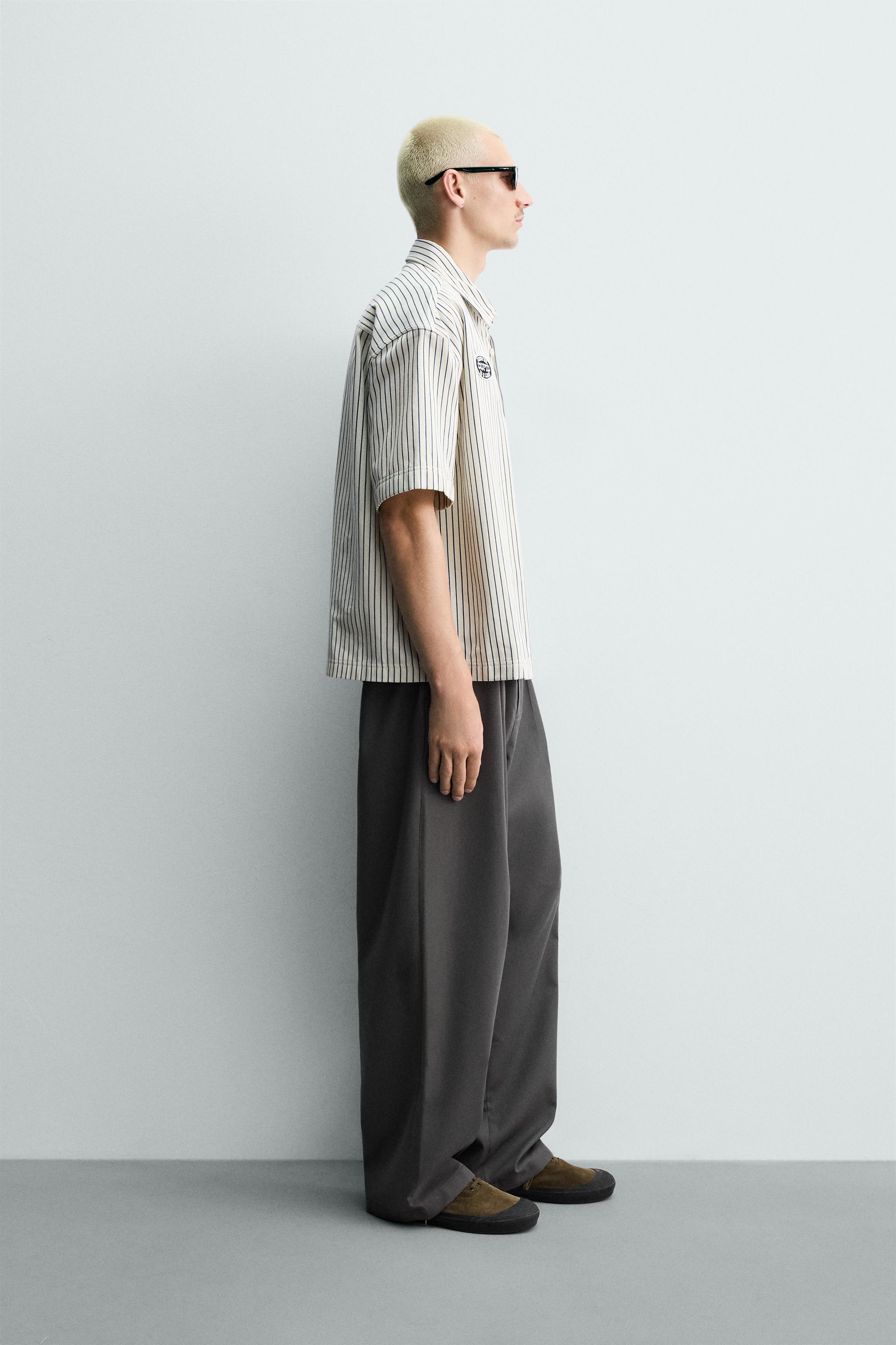 CONTRAST STRIPED PATCH OVERSHIRT