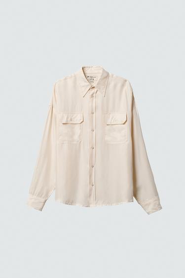 Zara FLUID CUPRO-VISCOSE SHIRT WILLY CHAVARRIA X ZARA - Cream