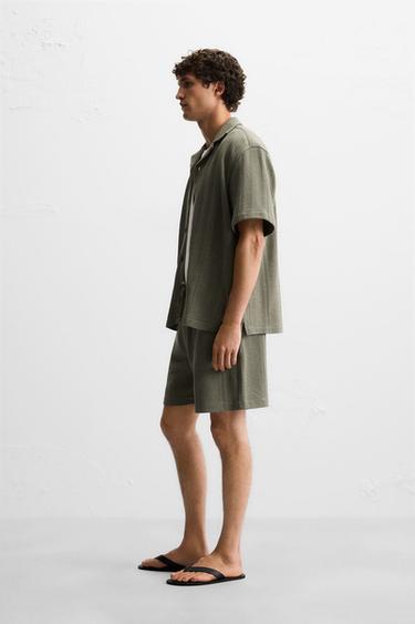 TEXTURED JACQUARD SHIRT - Mid-green by Zara - Image 3