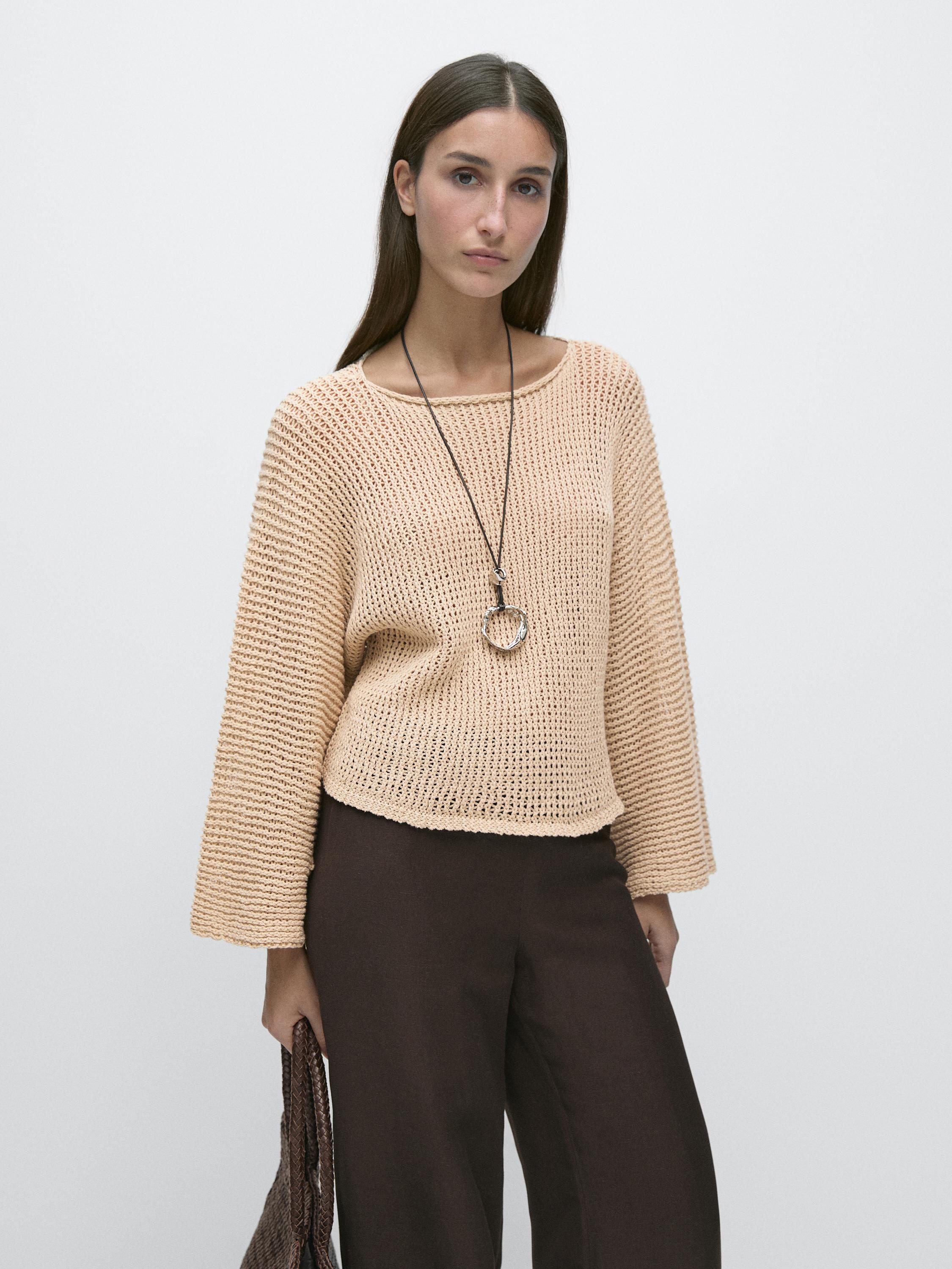 100% cotton cutwork sweater