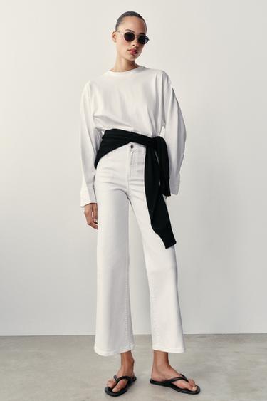 JEANS Z1975 CULOTTE TIRO ALTO COMFORT - Branco de Zara
