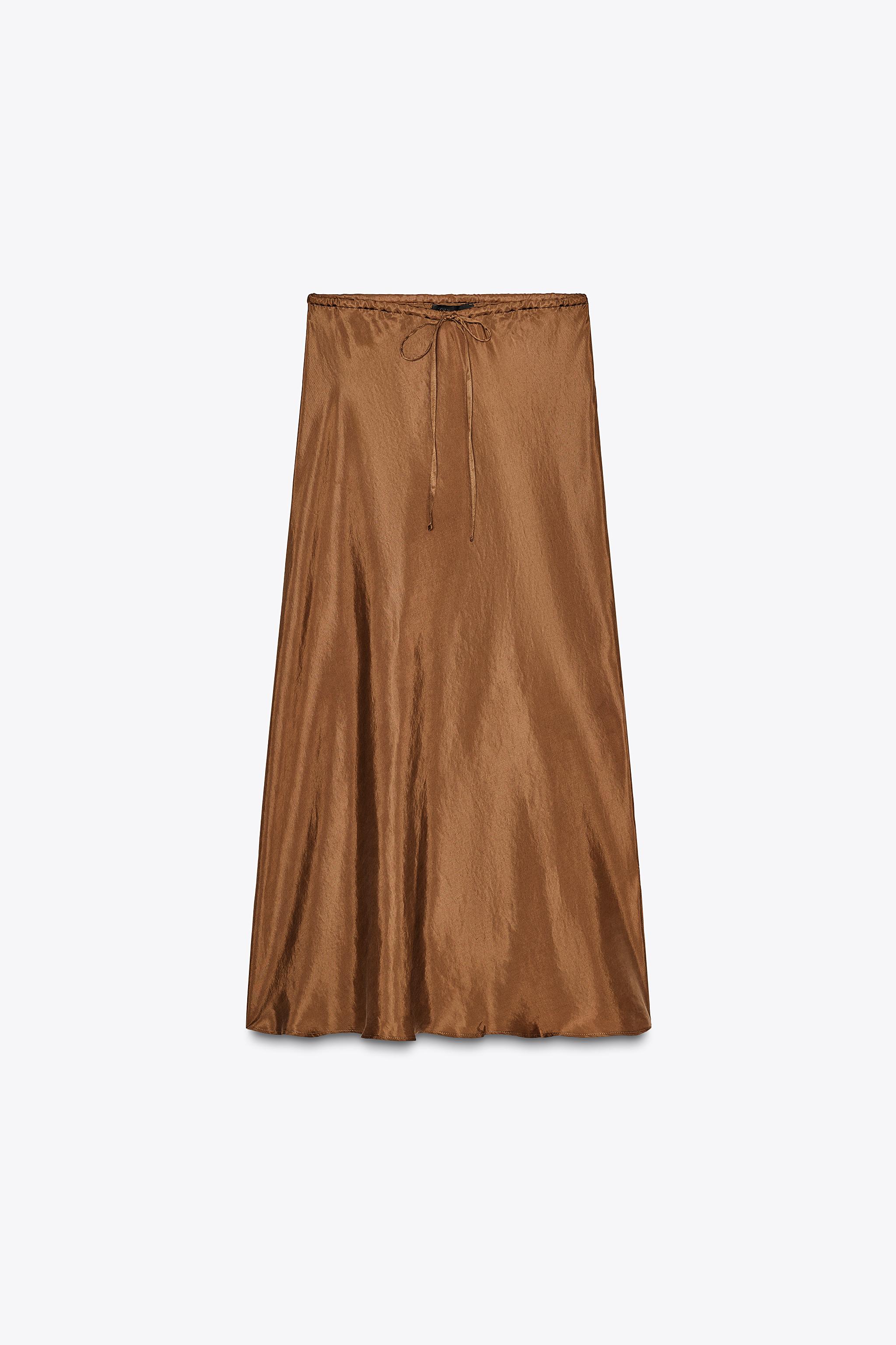 ZARA ルーズシルエットロングスカート 4391/401 ルーズシルエットロングスカート - ブラウン | ZARA Japan / 日本