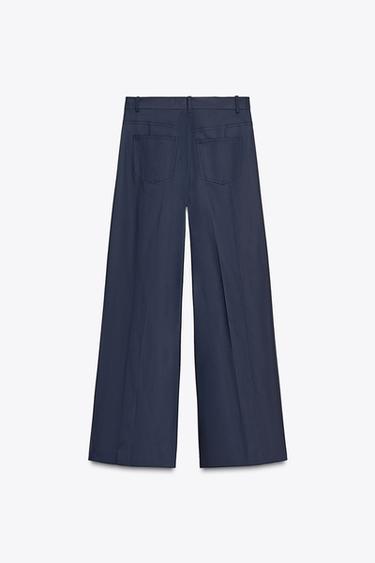 ZW COLLECTION WIDE-LEG TROUSERS - Ink blue by Zara - Image 7
