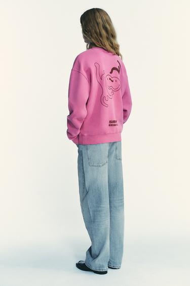 SWEAT DÉLAVÉ SMILEY® - Rose de Zara - Image 2