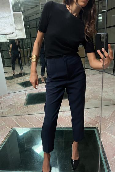 PANTALONI A VITA ALTA - Blu Marino di Zara