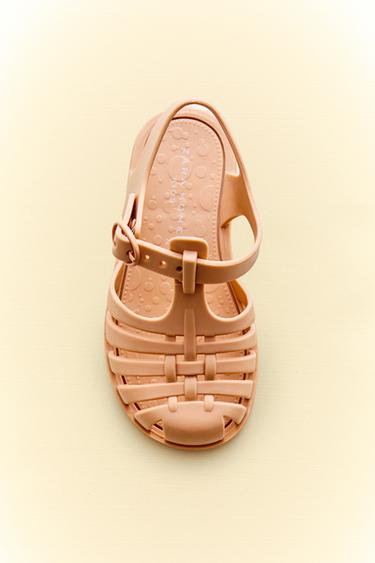 Zara RUBBERIZED CAGE SANDALS WITH HOOK-AND-LOOP STRAP - Pink
