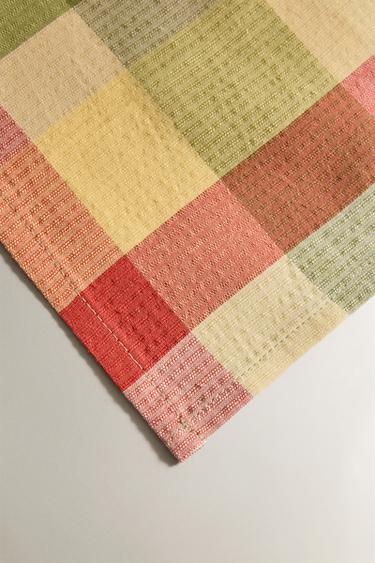 PACK OF CHECK COTTON NAPKINS (PACK OF 2) - Greens by Zara - Image 2