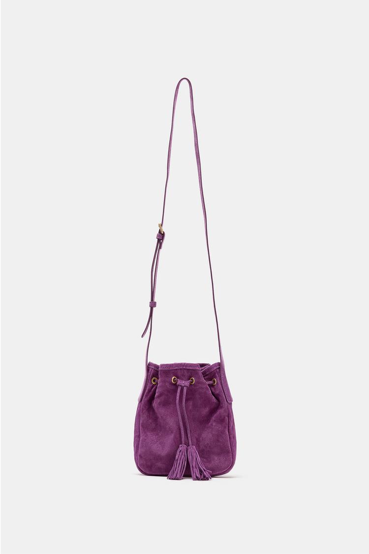 BOLSA CRUZADA DE CUERO MINI CON FRUNCES 3