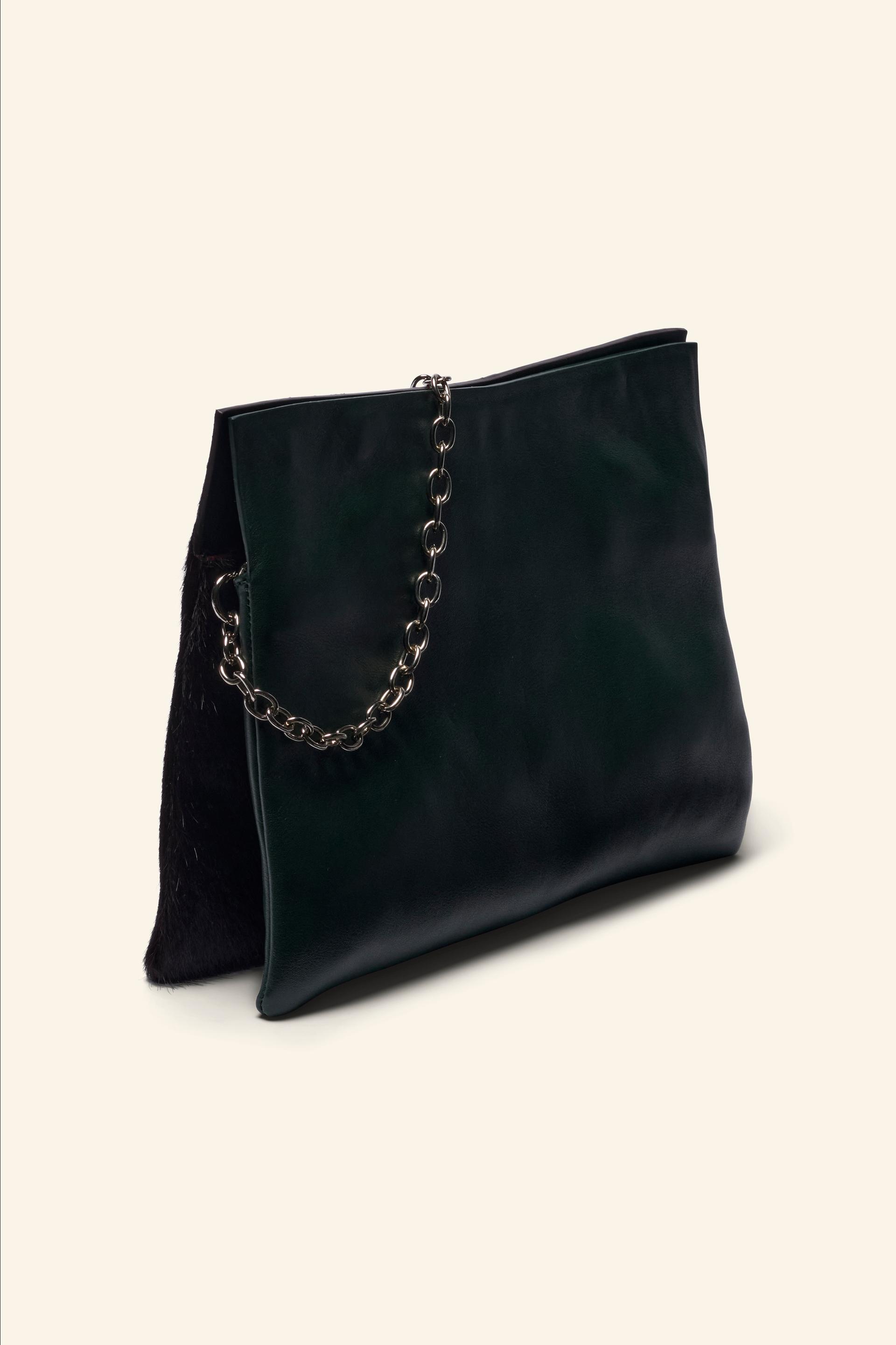 リミテッドエディション レザー クラッチバッグ - グリーン | ZARA 