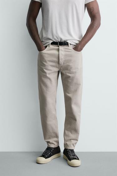 JEAN SLIM COURT - Écru de Zara