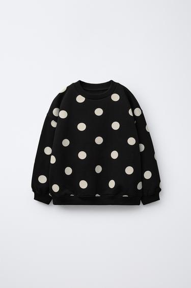 POLKA DOT SWEATSHIRT - Black by Zara
