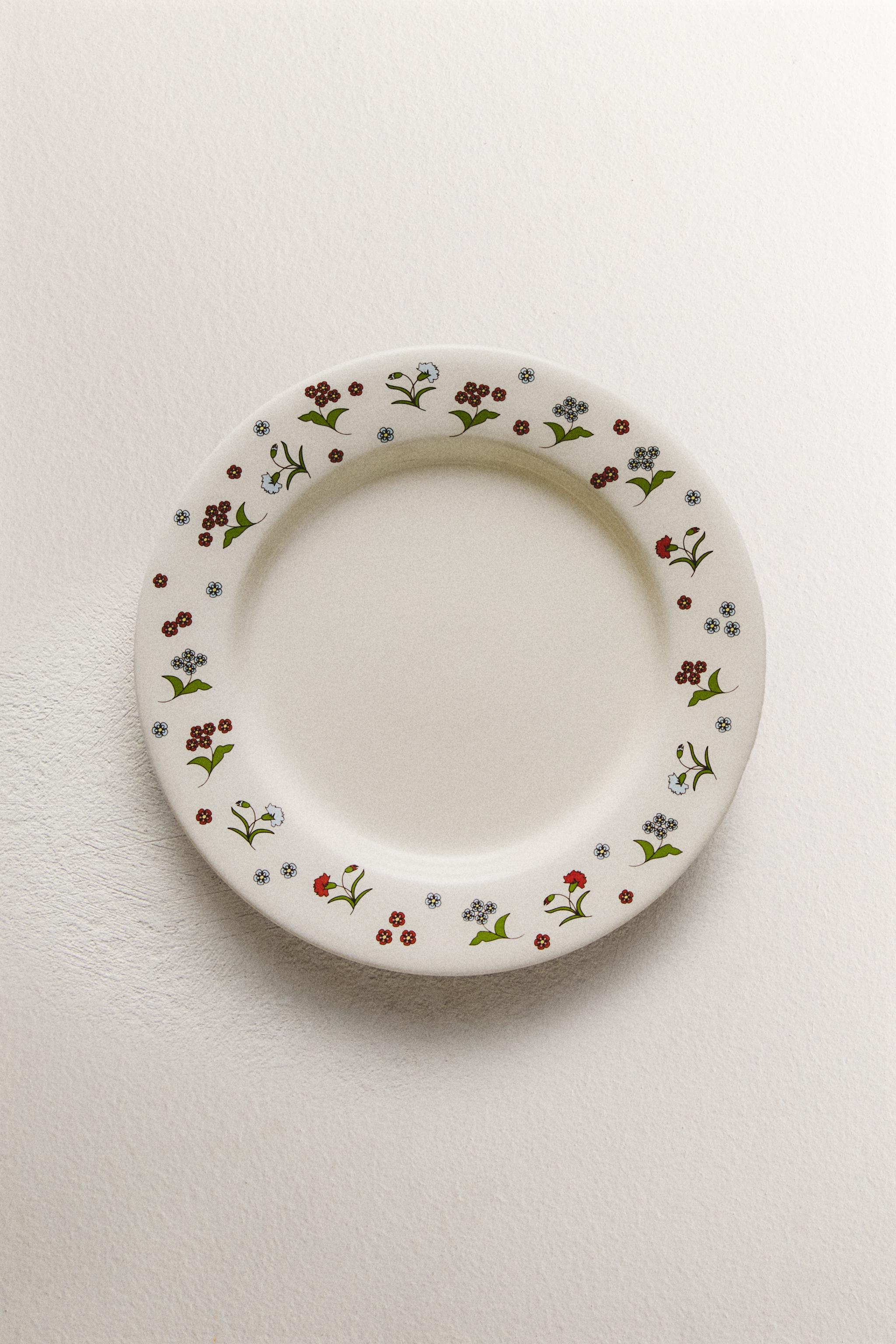 KIDS FLORAL STONEWARE PLATE
