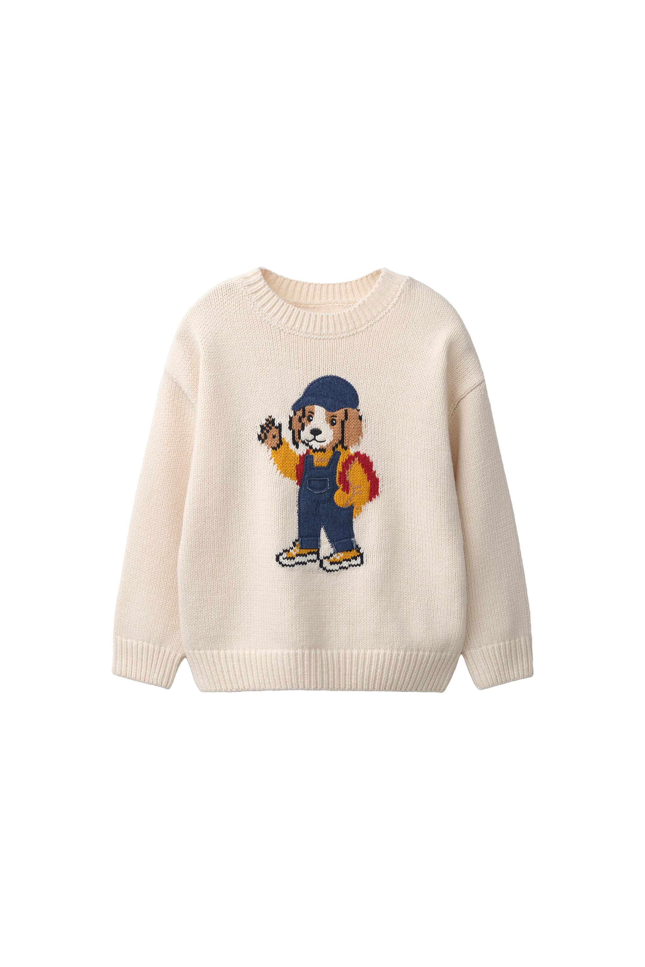 ドッグ刺繍ニットセーター - エクリュ | ZARA Japan / 日本