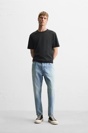 Zara DONUK MAVİ - SLIM CROPPED-FIT JEAN