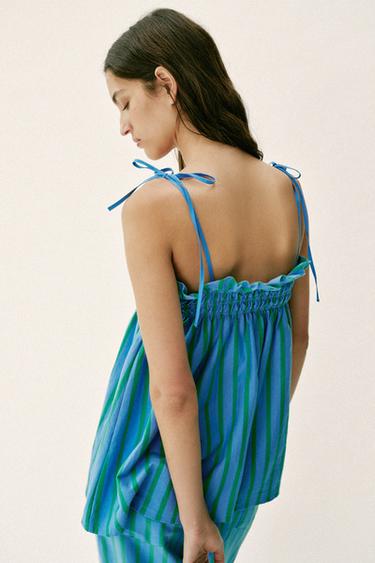 TOP À RAYURES ET BRETELLES - rayures de Zara - Image 5