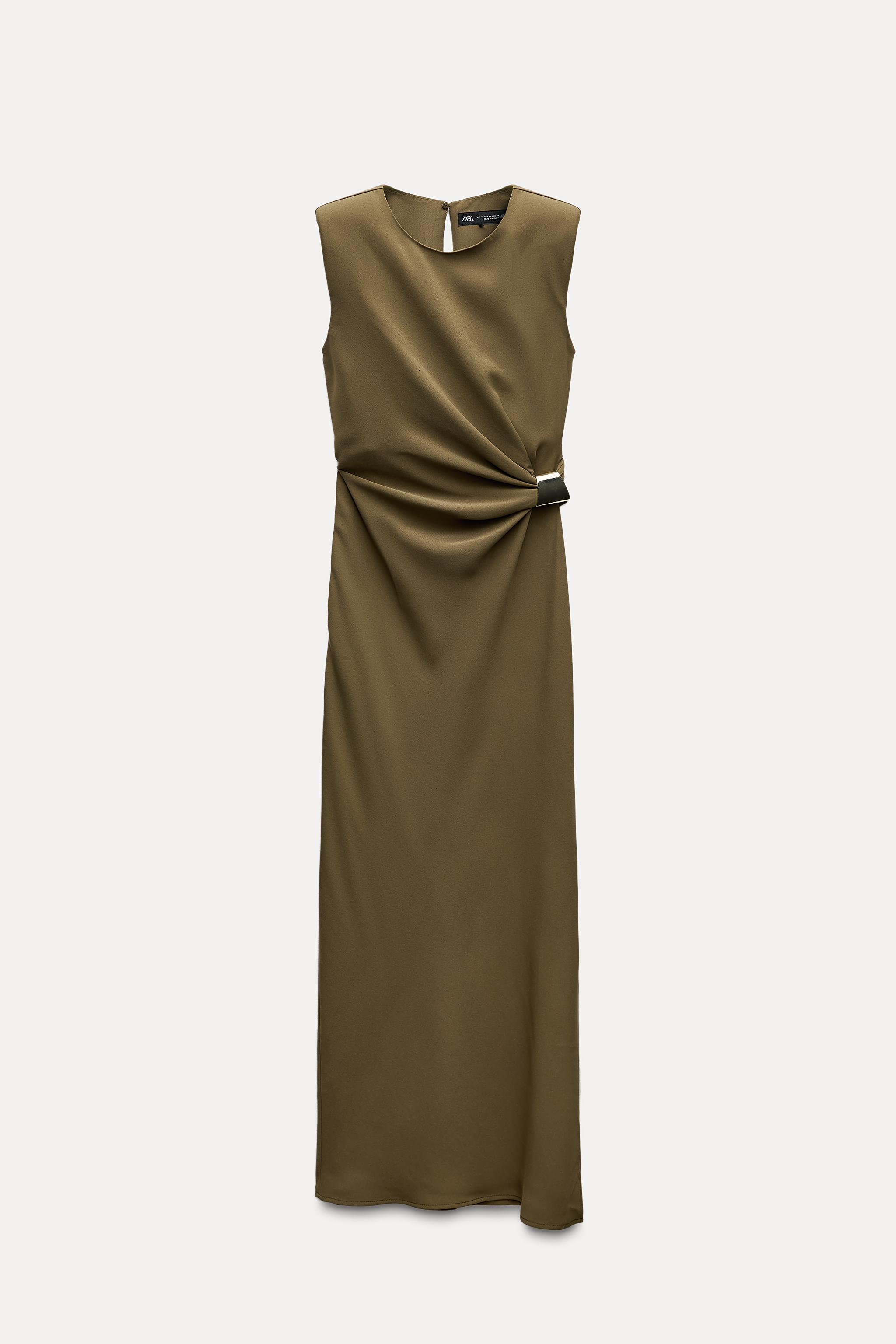 SHOULDER PAD MIDI DRESS