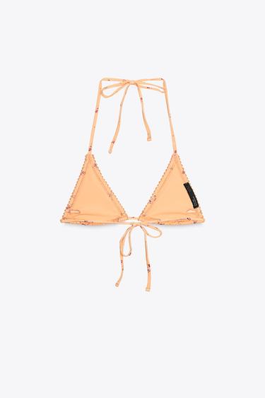 HAUT DE BIKINI FLEURS ET DENTELLE - Orange de Zara - Image 5