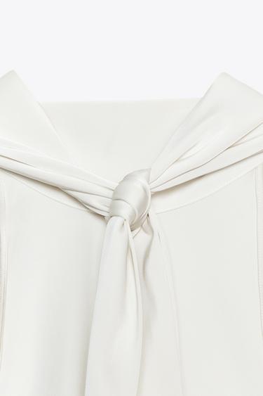 TOP SATINÉ HALTER - Blanc cassé de Zara - Image 7