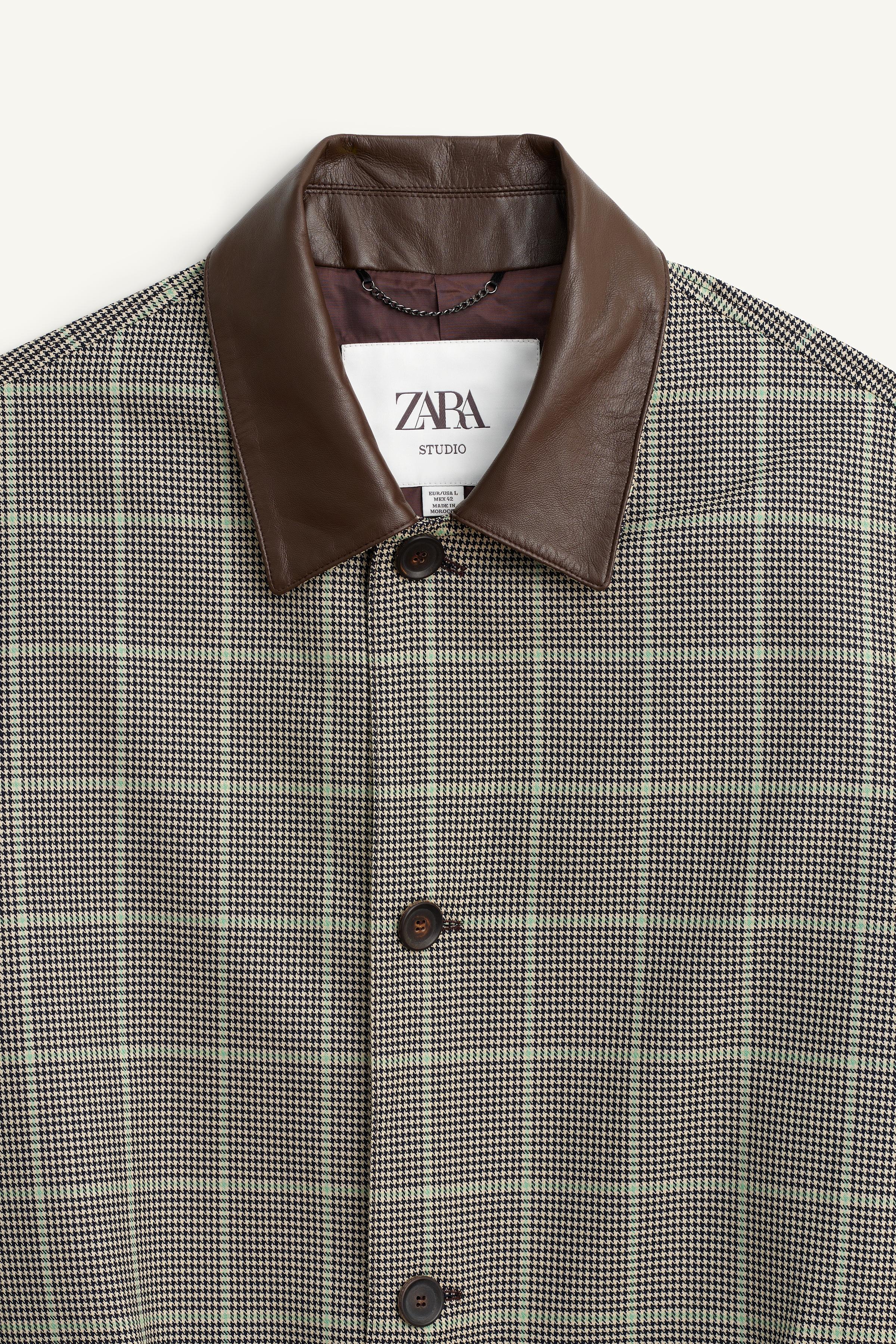 LIMITED EDITION PLAID AND LEATHER TRENCH COAT