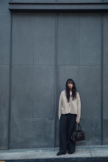 ウール混フーディベージュZaraのウール混フーディ - ベージュ 