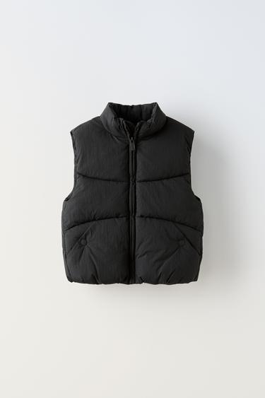 Zara WATER REPELLENT PUFFER VEST - Black