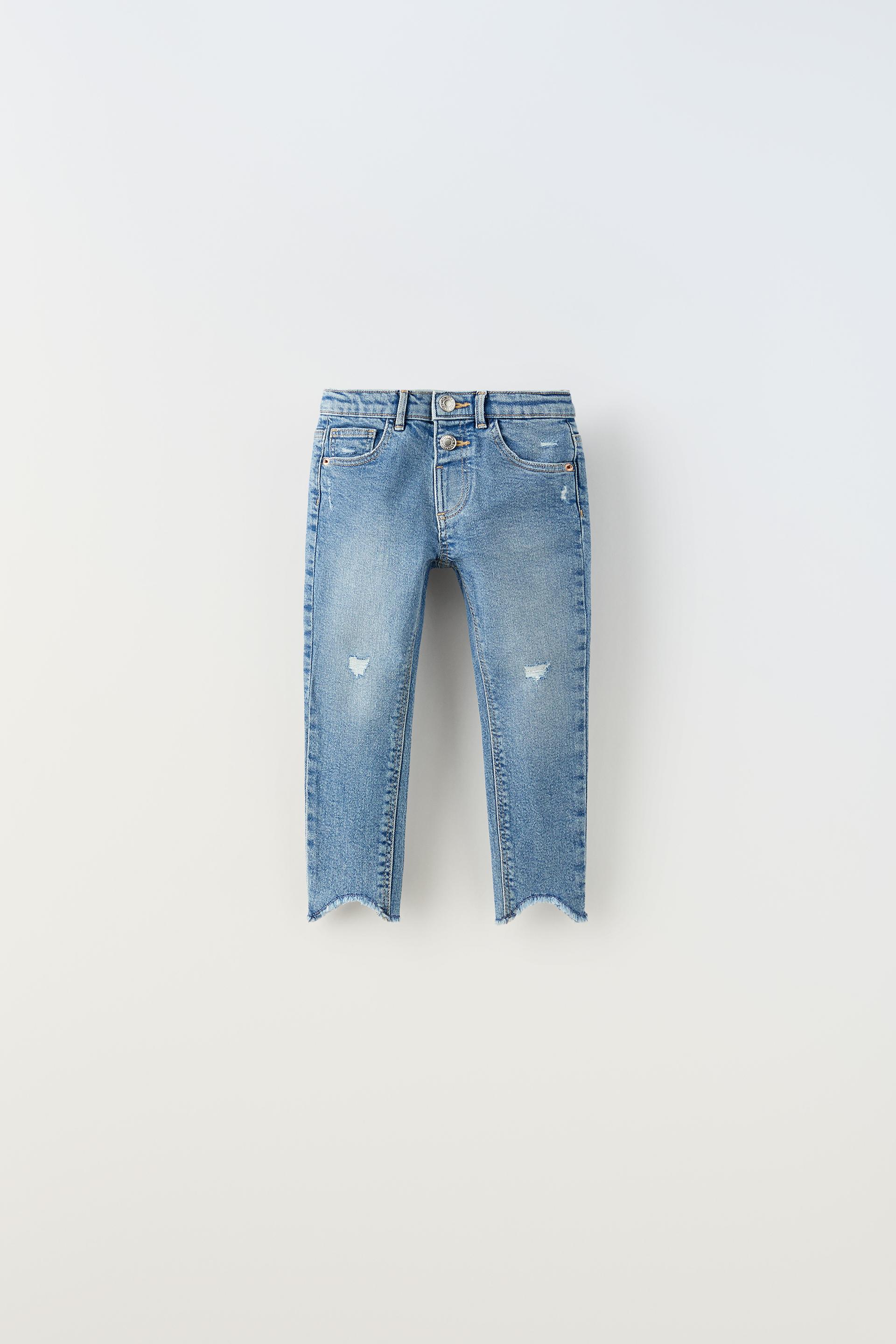 LOW FIT RIPPED JEANS - Blue