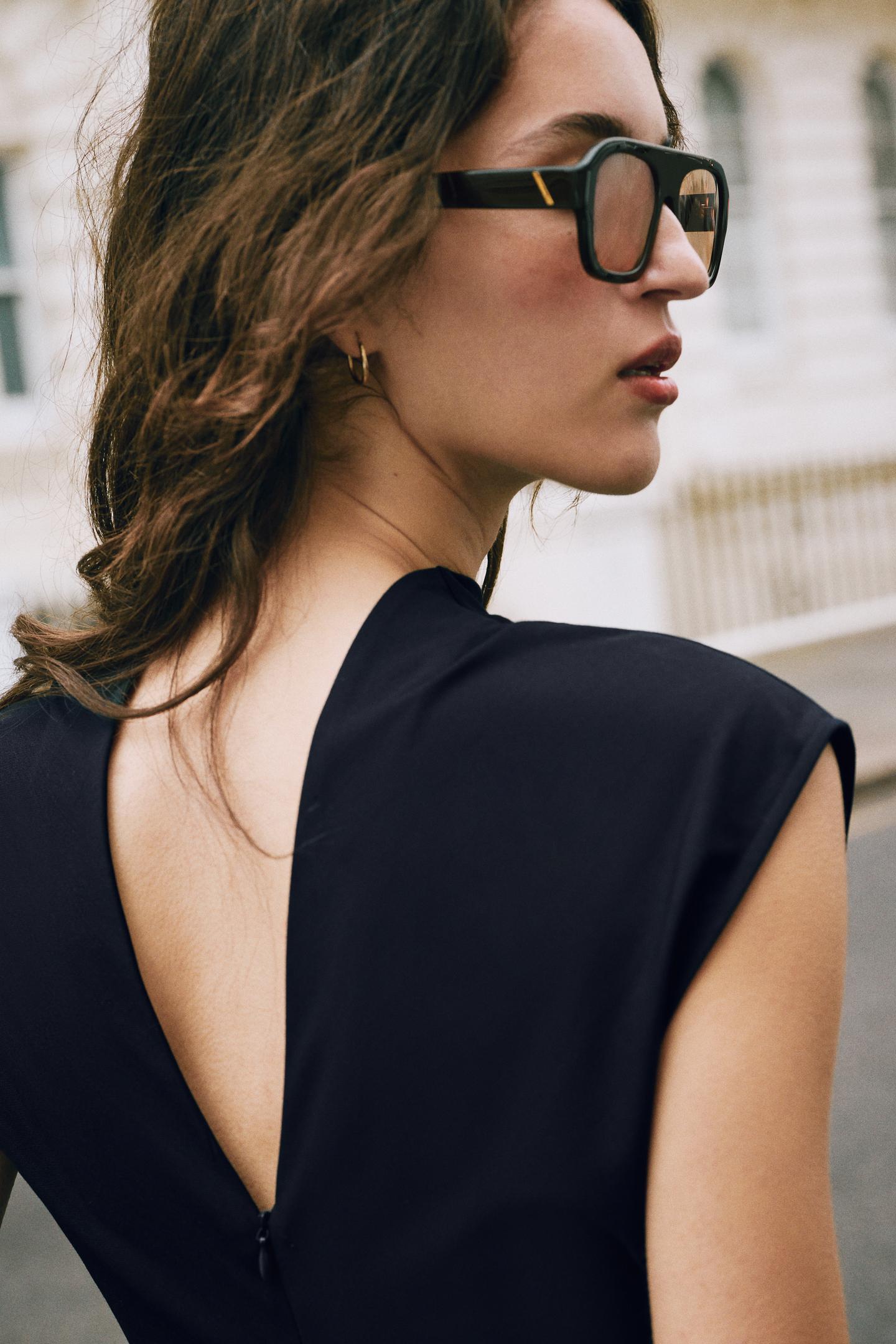 Женское платье Zara Fitted Waist MIDI, цвет: Синий — фото 6