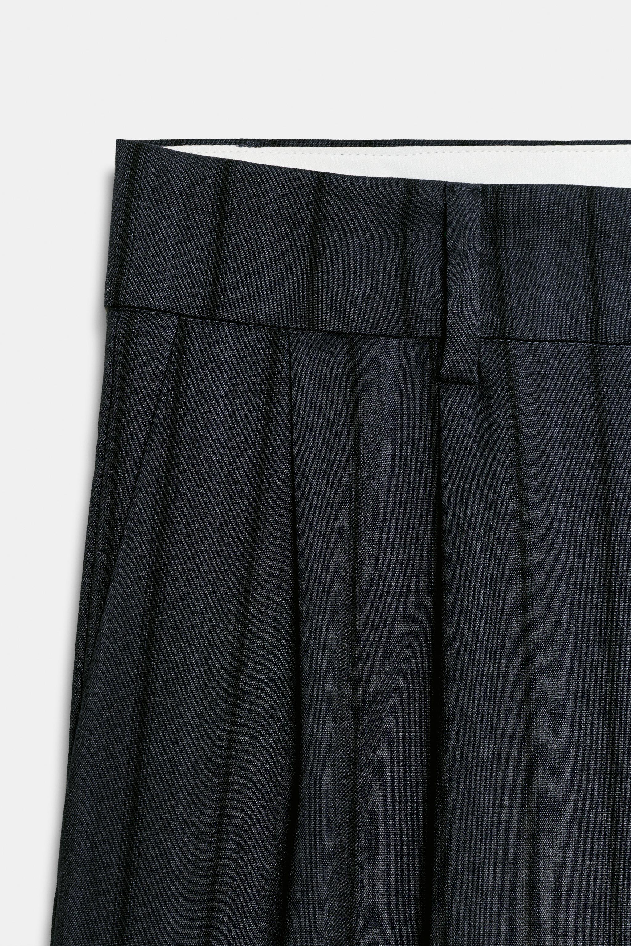 PANTALON PLI RABATS RAYURES