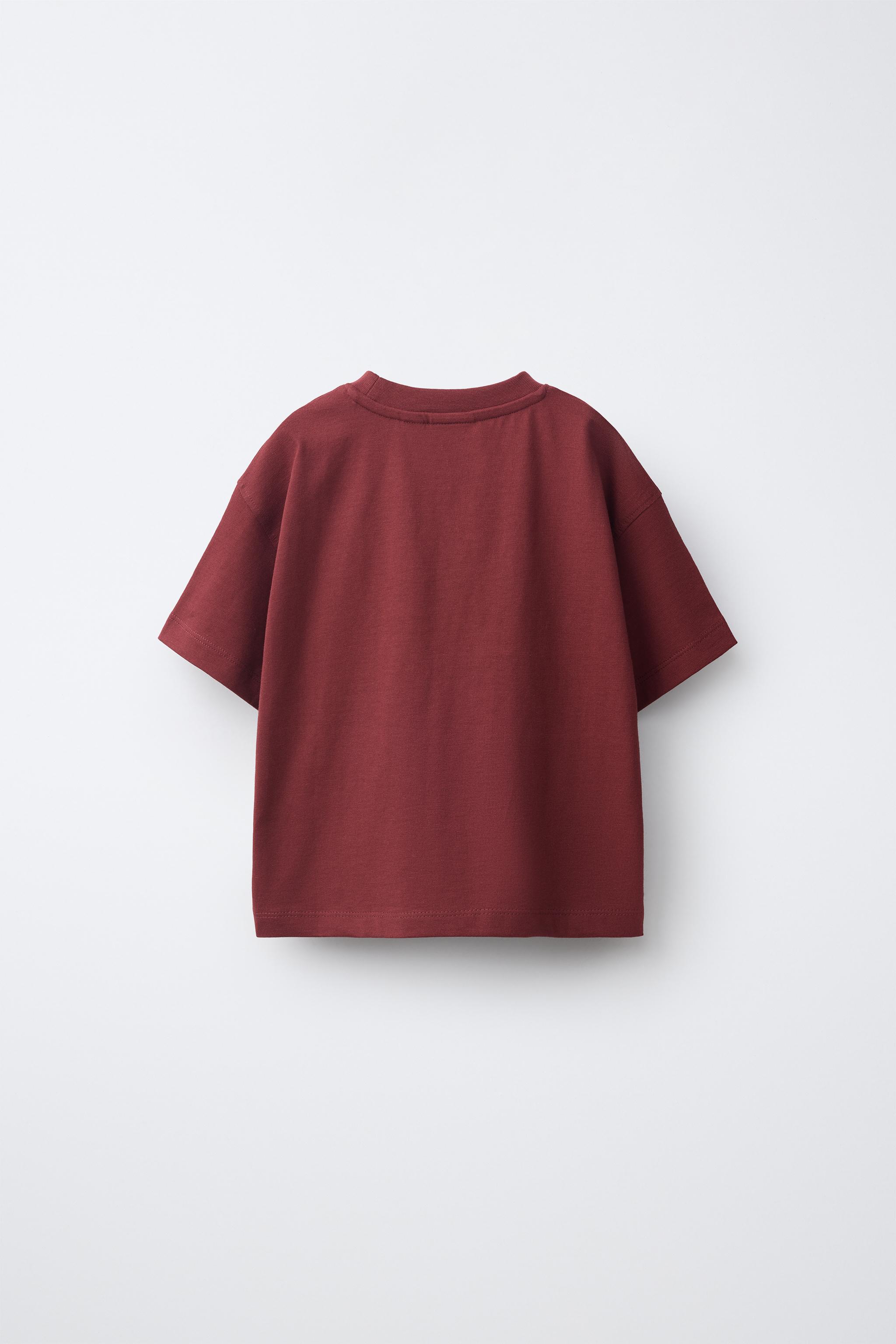 VARSITY PRINT T-SHIRT - Burgundy | ZARA United States