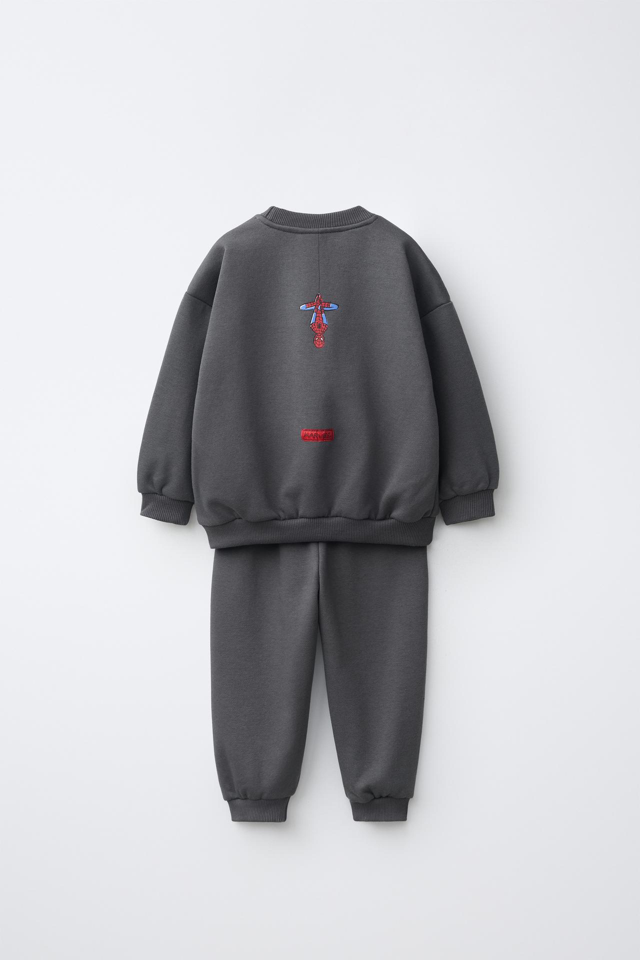 SPIDER-MAN © MARVEL SWEATSHIRT AND JOGGER PANTS SET — Anthracite grey