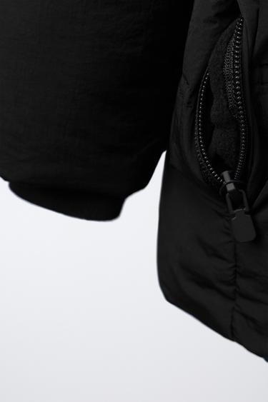WATER-REPELLENT HOODED PADDED JACKET - Black by Zara - Image 2