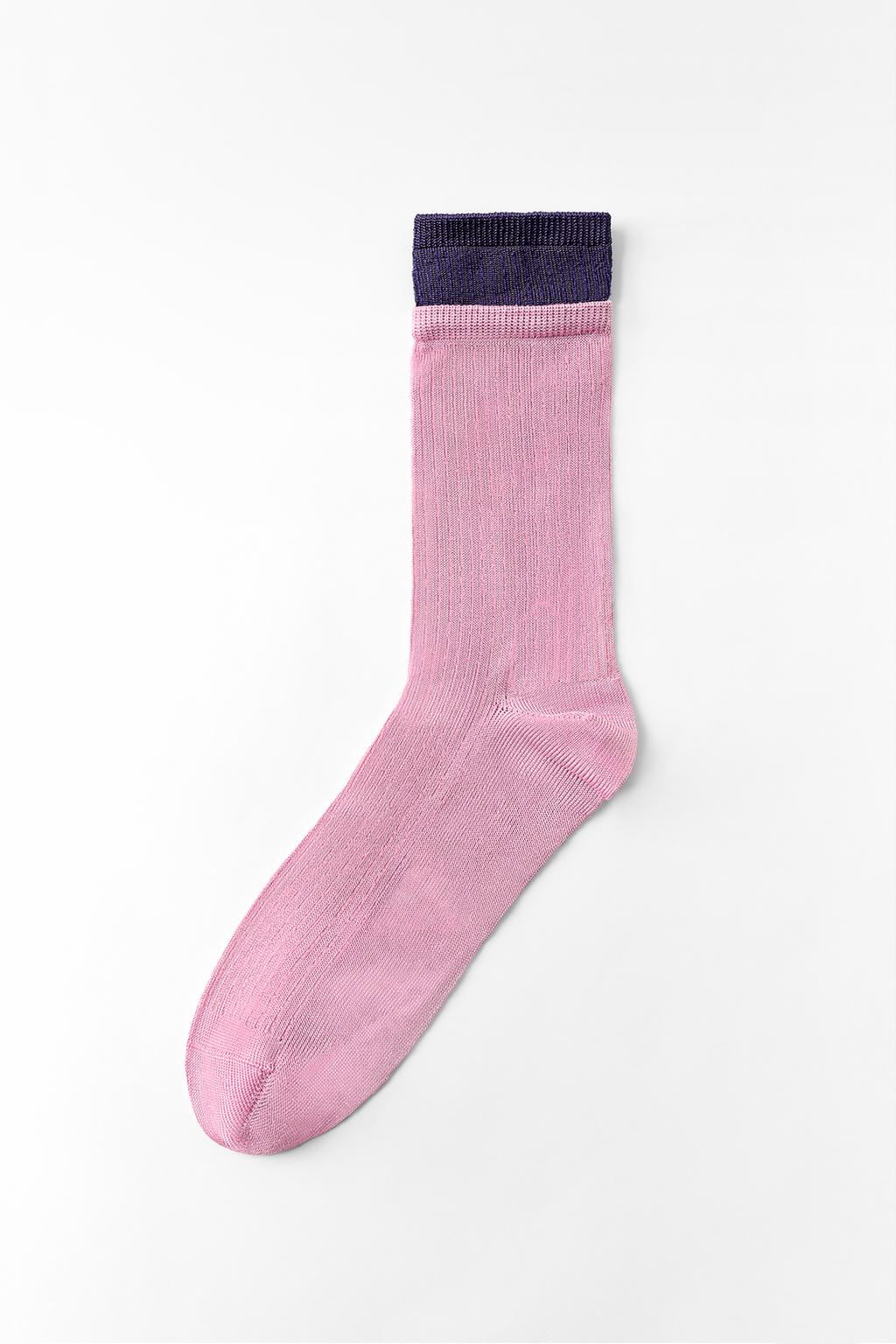 RIBBED SOCKS WITH DOUBLE-EFFECT DETAIL