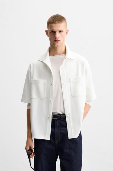 COMFORT OVERSHIRT - Oyster-white by Zara