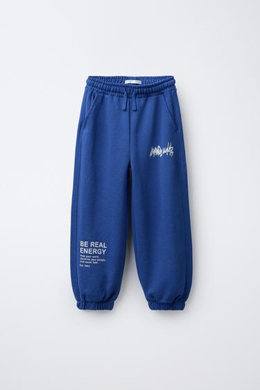 Zara GRAFFITI JOGGER PANTS - Blue