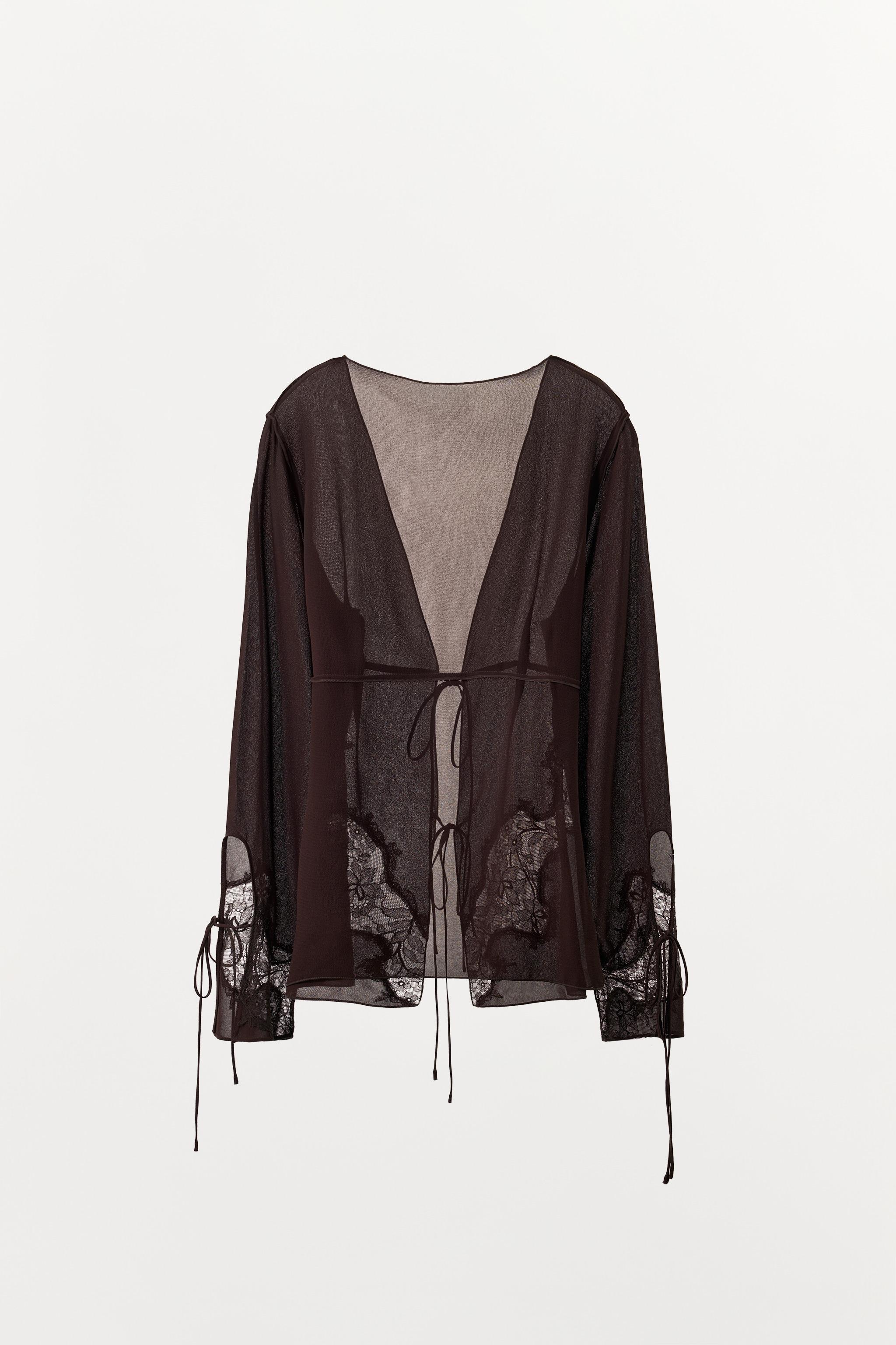 GEORGETTE LACE TIE SHIRT