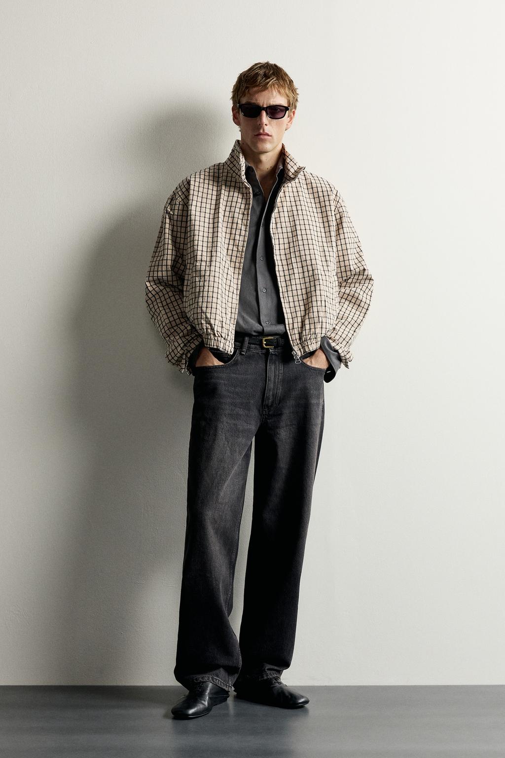 Zara Kvadratlı cropped gödəkçə