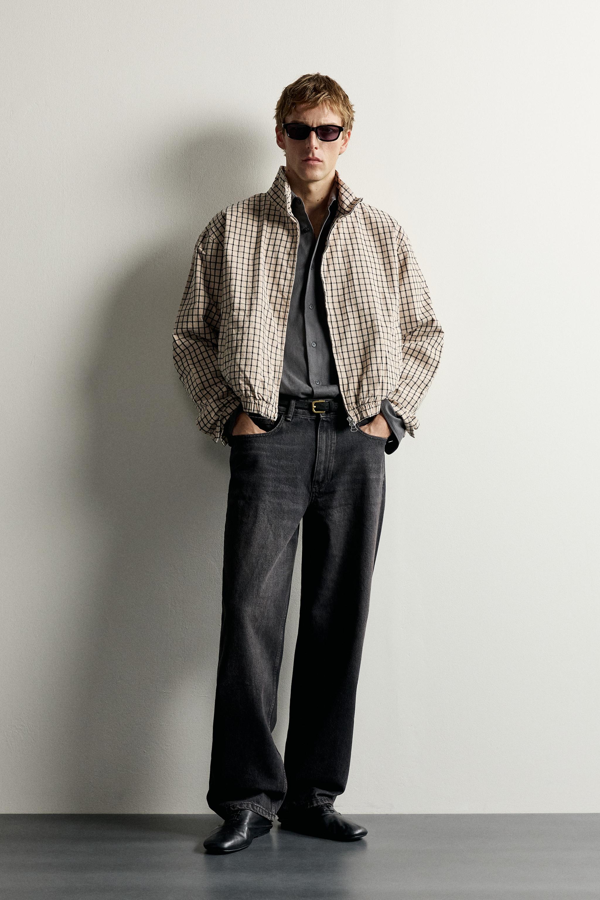 Мужские куртки Zara CHECKED CROPPED FIT JACKET