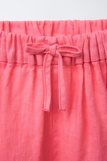 100% LINEN RUFFLE CULOTTES - Red / Coral by Zara - Image 2