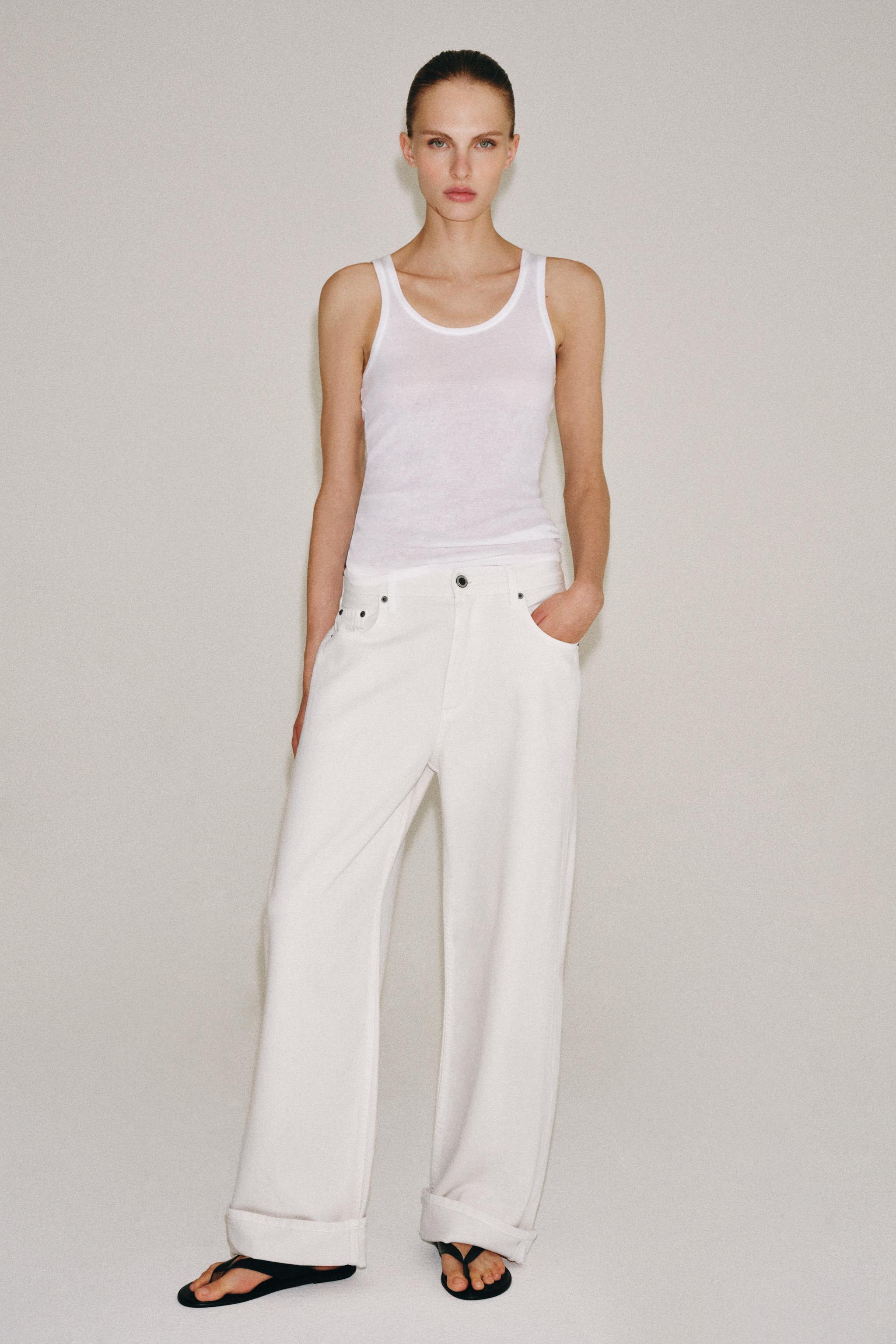 Zara ZW COLLECTION BAGGY ORTA BEL JEAN görsel 4