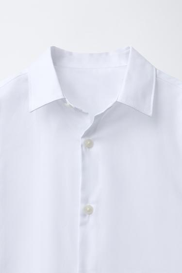 CHEMISE UNIE HABILLÉE - Blanc de Zara - Image 2