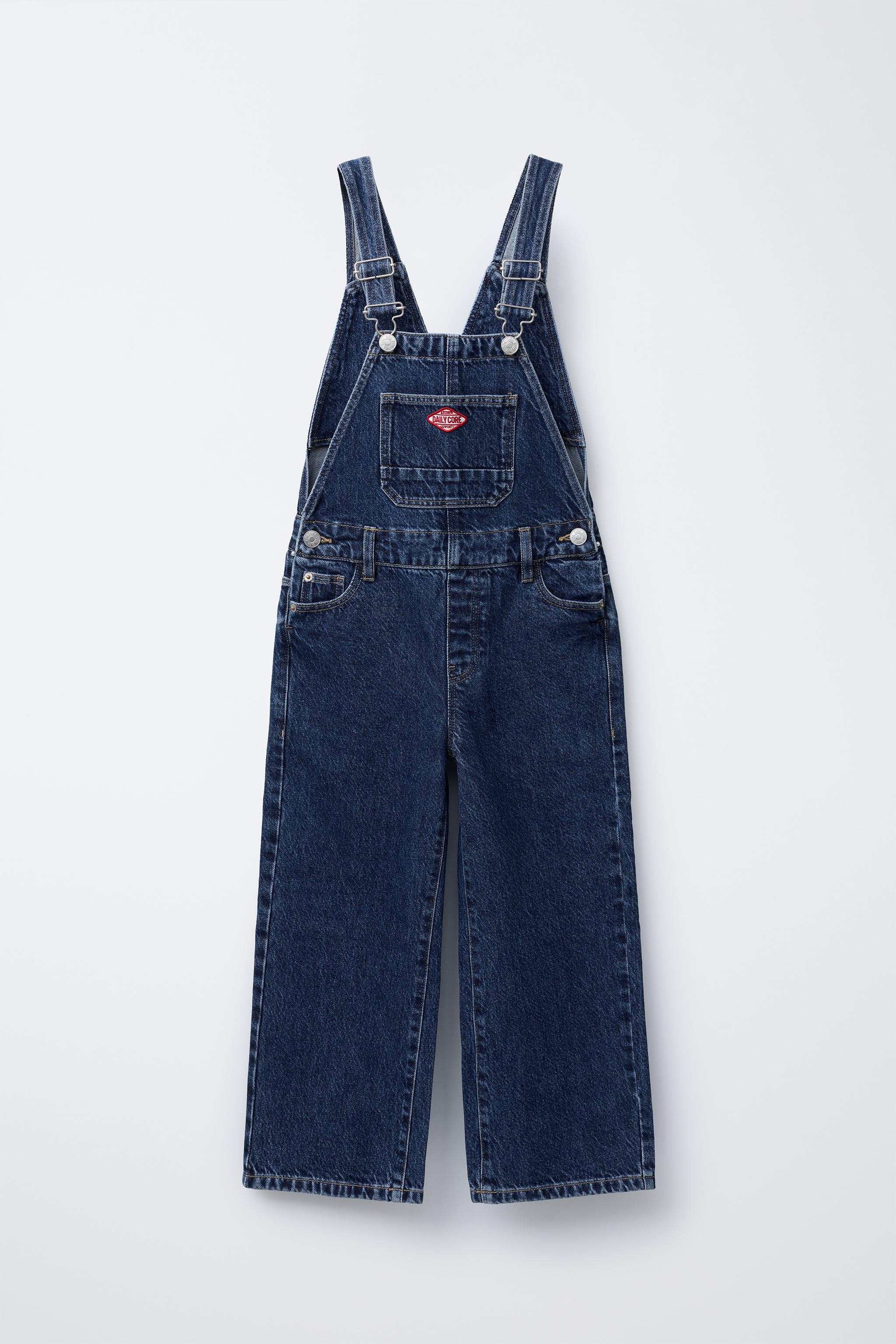 DENIM OVERALLS WITH LABEL Blue ZARA Canada - Main Image