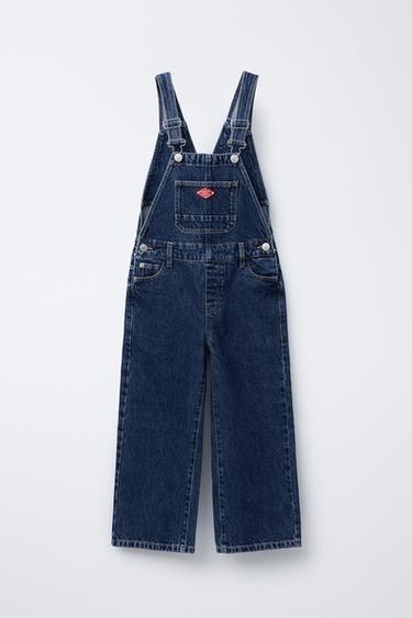 LABEL DENIM LONG DUNGAREES - Blue by Zara