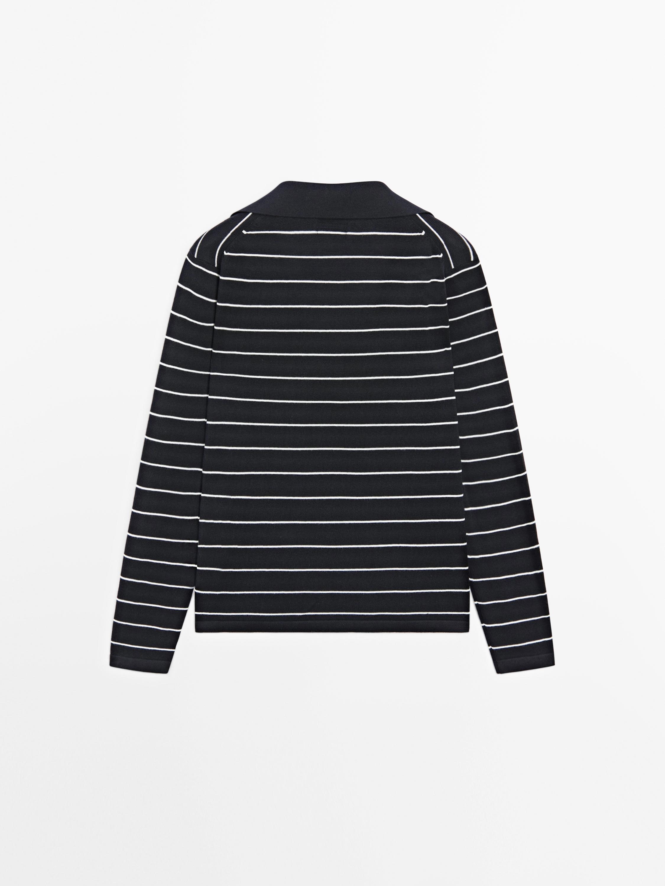 Polo rayé en maille de coton