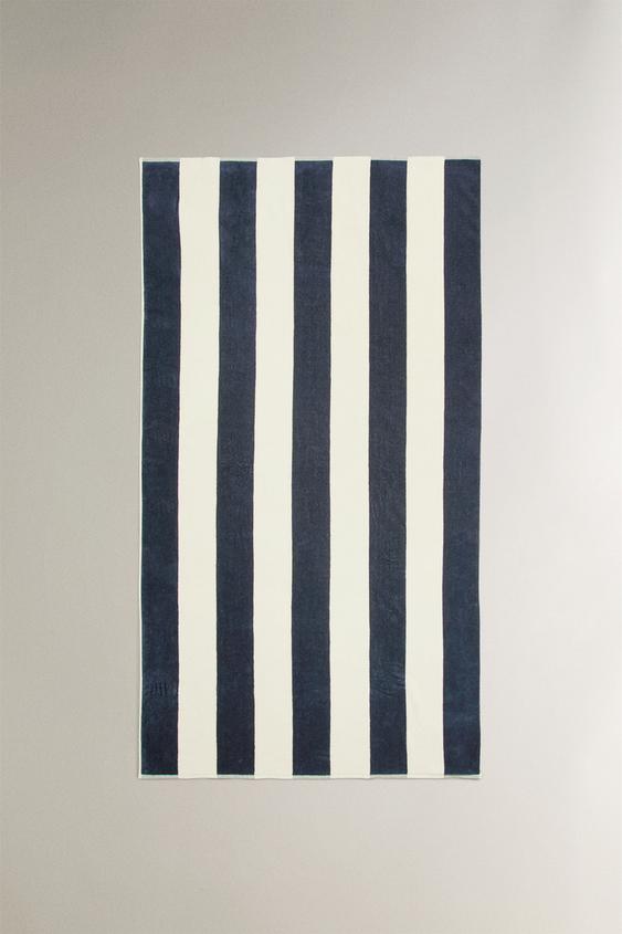 Zara STRIPED BEACH TOWEL - navy - Image 0