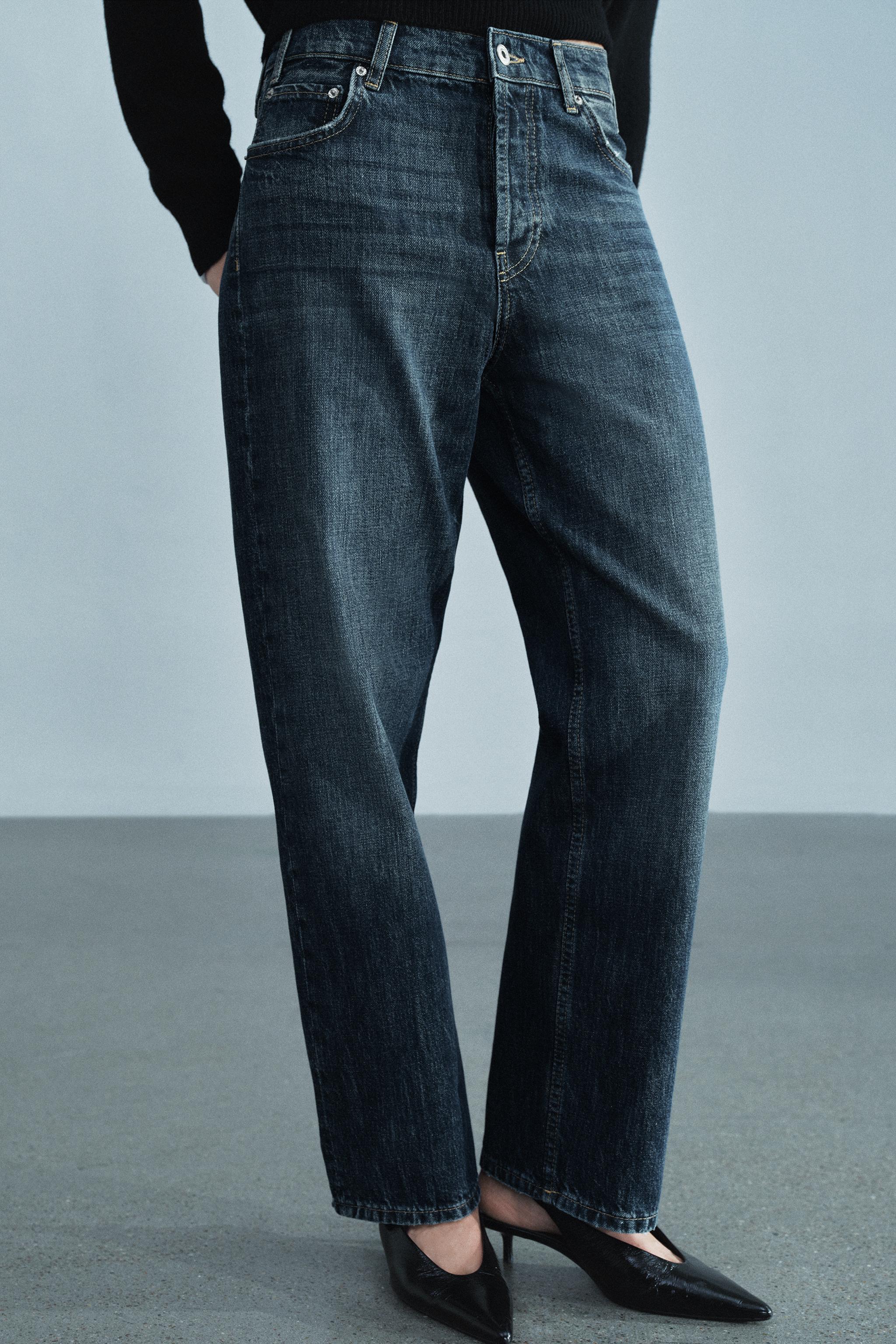 Zara ZW COLLECTION STRAIGHT FIT ORTA BEL JEAN görsel 5