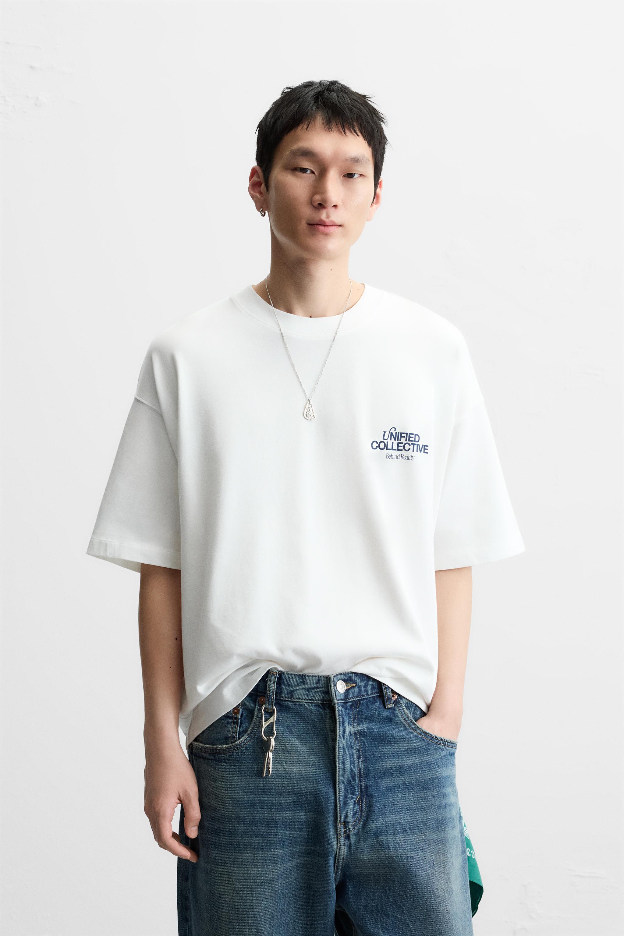 COMBINED PRINT T-SHIRT - White | ZARA United States COMBINED PRINT T-SHIRT - White | ZARA United States