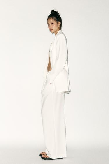 PANTALON À PINCES - Blanc de Zara - Image 3