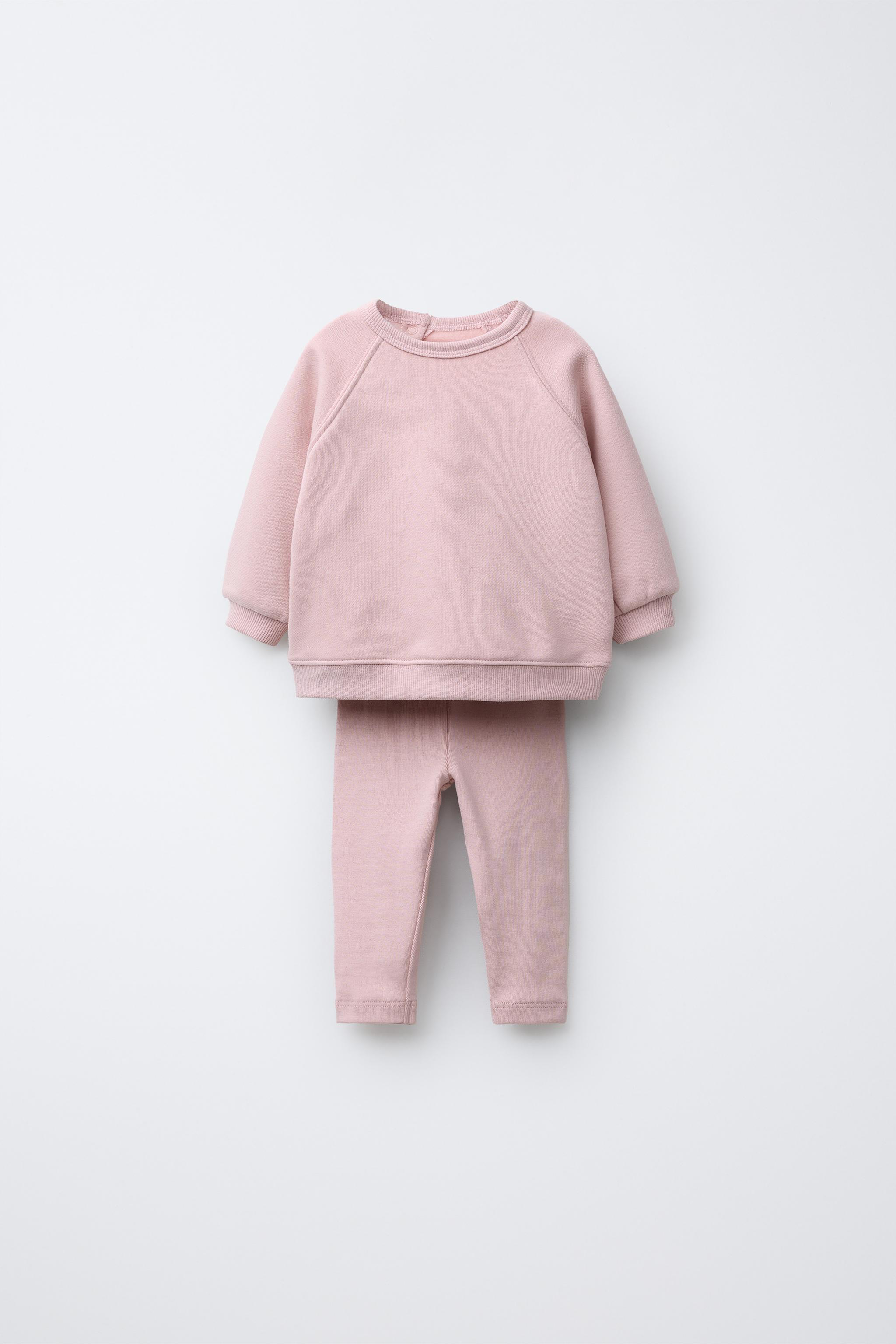 3/1中のみお値下げ　ショートスウェットシャツ　ピンク 無地スウェットシャツ＆レギンスセット - ピンク | ZARA Japan