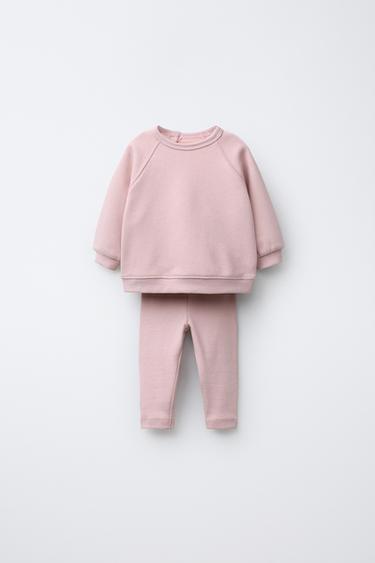PLAIN SWEATSHIRT AND LEGGINGS SET - Pink by Zara