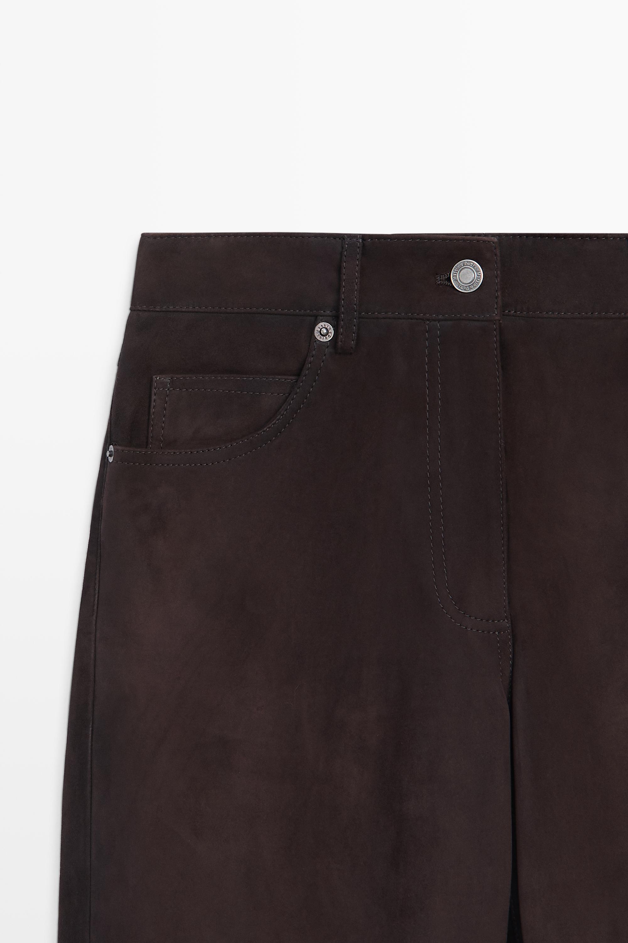 Pantalon en cuir daim